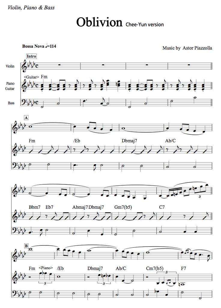 Piazzolla Oblivion Sheet Music Guitar .pdf